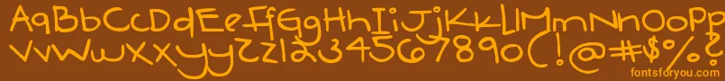 DjbBoyfriendJeans Font – Orange Fonts on Brown Background