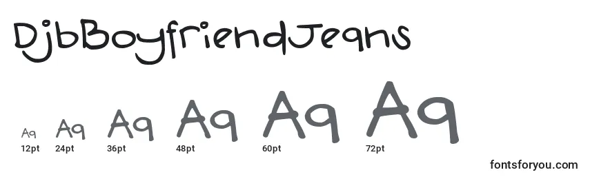 DjbBoyfriendJeans Font Sizes