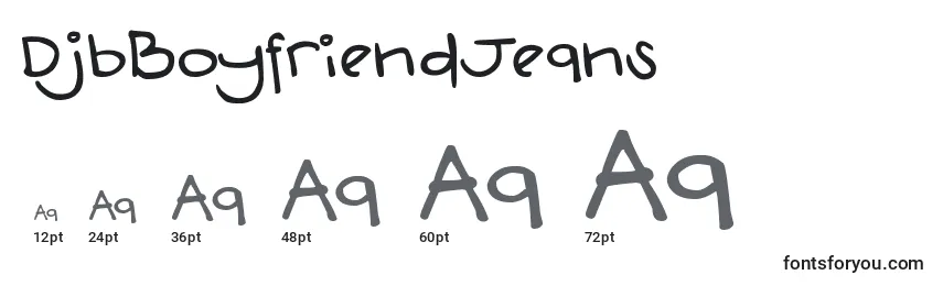 Größen der Schriftart DjbBoyfriendJeans