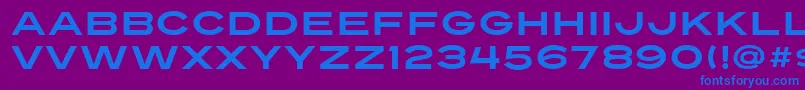 Turnpike-Schriftart – Blaue Schriften auf violettem Hintergrund