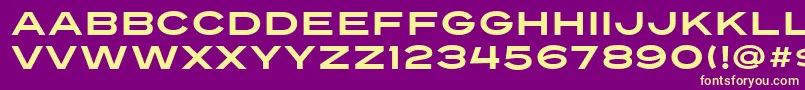 Fonte Turnpike – fontes amarelas em um fundo roxo