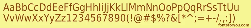 DejavuSansCondensed Font – Brown Fonts on Yellow Background