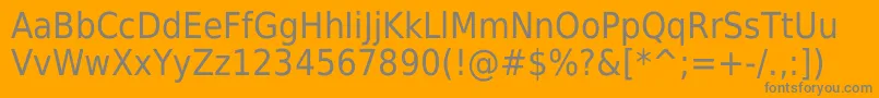 DejavuSansCondensed-Schriftart – Graue Schriften auf orangefarbenem Hintergrund