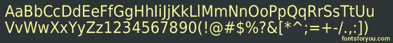 DejavuSansCondensed Font – Yellow Fonts on Black Background