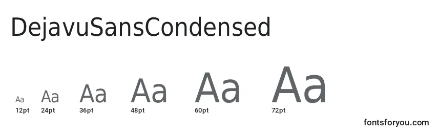 Размеры шрифта DejavuSansCondensed