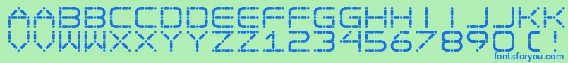 Ego Font – Blue Fonts on Green Background