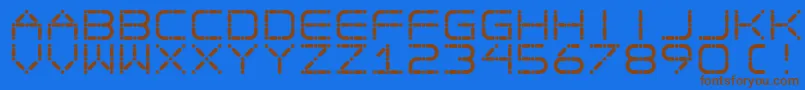 フォントEgo – 茶色の文字が青い背景にあります。