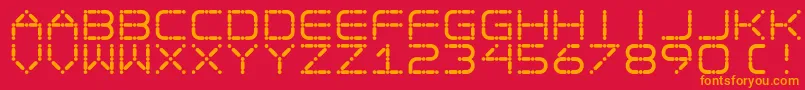 フォントEgo – 赤い背景にオレンジの文字
