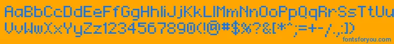 フォントRegupix ffy – オレンジの背景に青い文字