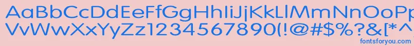 VogueNormalEx Font – Blue Fonts on Pink Background
