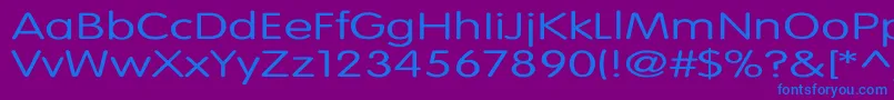 VogueNormalEx Font – Blue Fonts on Purple Background