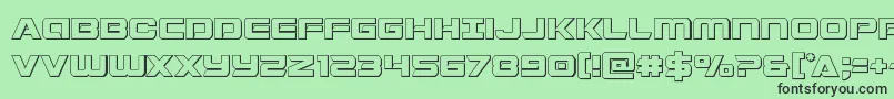 フォントStardusterout – 緑の背景に黒い文字