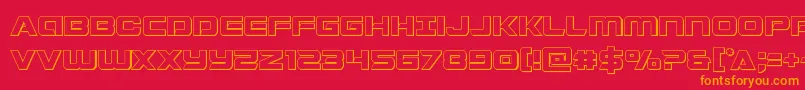 Stardusterout-fontti – oranssit fontit punaisella taustalla