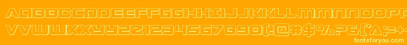 Police Stardusterout – polices jaunes sur fond orange