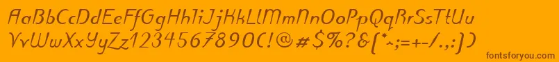 PuritasLtBoldItalic Font – Brown Fonts on Orange Background