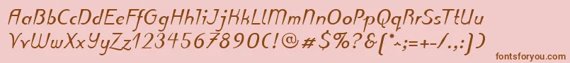 PuritasLtBoldItalic Font – Brown Fonts on Pink Background