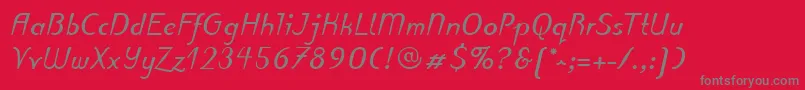 PuritasLtBoldItalic Font – Gray Fonts on Red Background