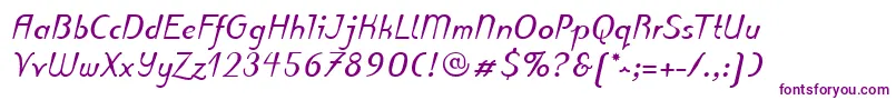 PuritasLtBoldItalic Font – Purple Fonts on White Background