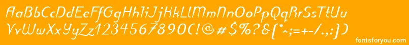 PuritasLtBoldItalic Font – White Fonts on Orange Background