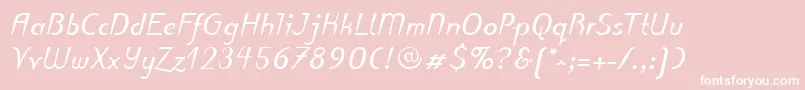 PuritasLtBoldItalic Font – White Fonts on Pink Background
