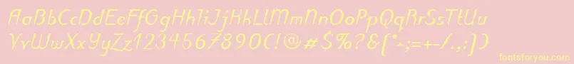 PuritasLtBoldItalic Font – Yellow Fonts on Pink Background