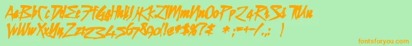 Stilltimeink Font – Orange Fonts on Green Background