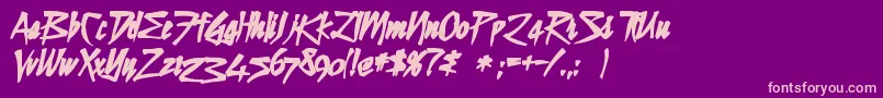 Stilltimeink Font – Pink Fonts on Purple Background