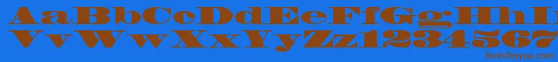 Madronestd Font – Brown Fonts on Blue Background