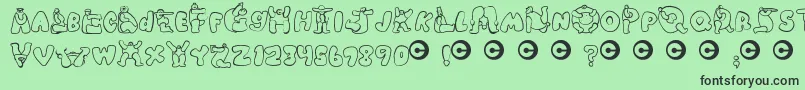 Więcej informacji o czcionce Chlorinh Czcionka Chlorinh – czarne czcionki na zielonym tle