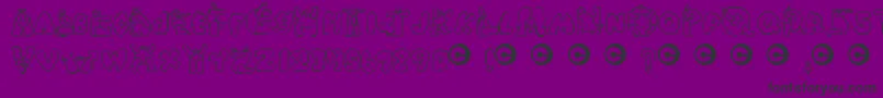 Chlorinh-Schriftart – Schwarze Schriften auf violettem Hintergrund