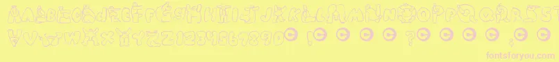 Chlorinh Font – Pink Fonts on Yellow Background