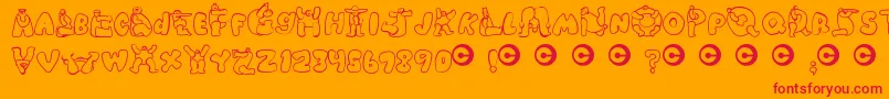 Chlorinh Font – Red Fonts on Orange Background
