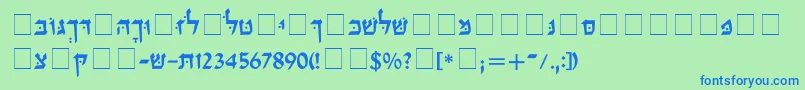 Ophir Font – Blue Fonts on Green Background
