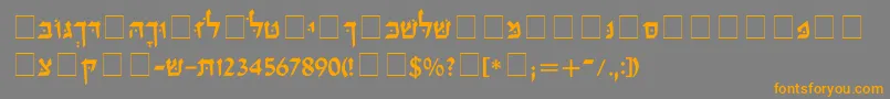 フォントOphir – オレンジの文字は灰色の背景にあります。