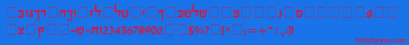Ophir Font – Red Fonts on Blue Background