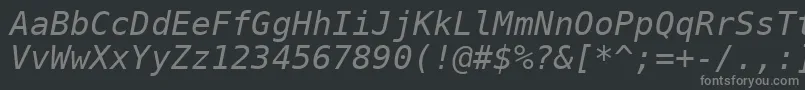 フォントDejavuSansMonoOblique – 黒い背景に灰色の文字