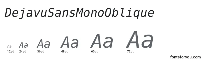 DejavuSansMonoOblique Font Sizes