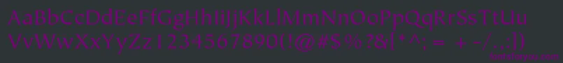 TiepolostdBook Font – Purple Fonts on Black Background