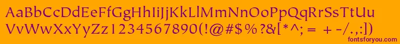 Шрифт TiepolostdBook – фиолетовые шрифты на оранжевом фоне