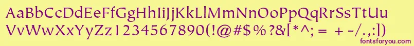More about TiepolostdBook Font TiepolostdBook Font – Purple Fonts on Yellow Background