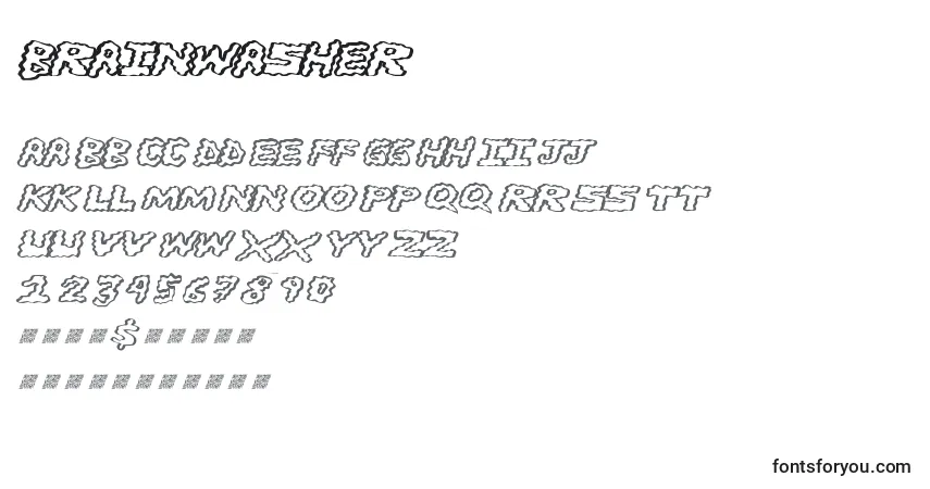 Brainwasher Font – alphabet, numbers, special characters