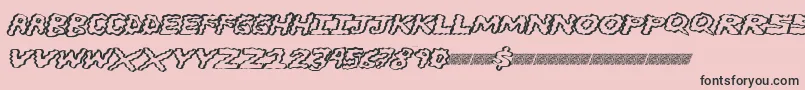 フォントBrainwasher – ピンクの背景に黒い文字