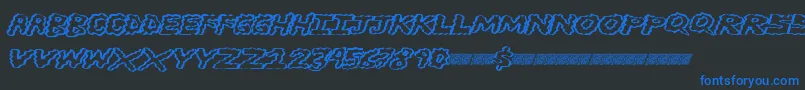 フォントBrainwasher – 黒い背景に青い文字