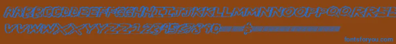 フォントBrainwasher – 茶色の背景に青い文字
