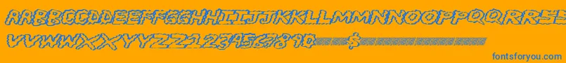 Brainwasher Font – Blue Fonts on Orange Background