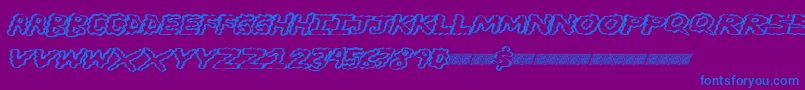 Brainwasher-Schriftart – Blaue Schriften auf violettem Hintergrund