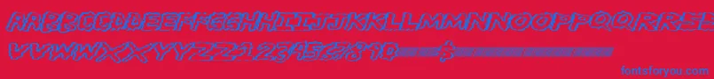 フォントBrainwasher – 赤い背景に青い文字