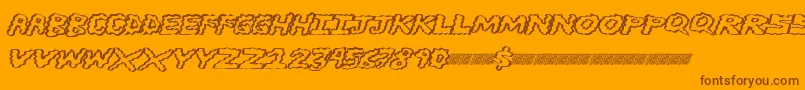 Brainwasher Font – Brown Fonts on Orange Background