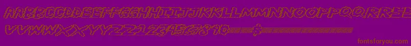 フォントBrainwasher – 紫色の背景に茶色のフォント