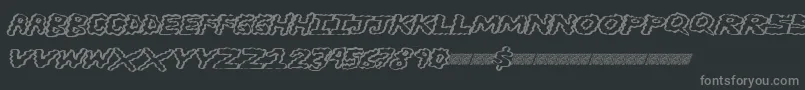 フォントBrainwasher – 黒い背景に灰色の文字